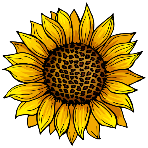 (354-02-G) Leopard Print Sunflower