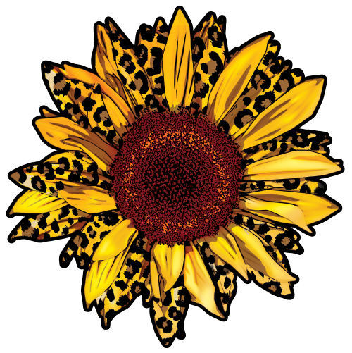 (354-02-H) Leopard Print Sunflower