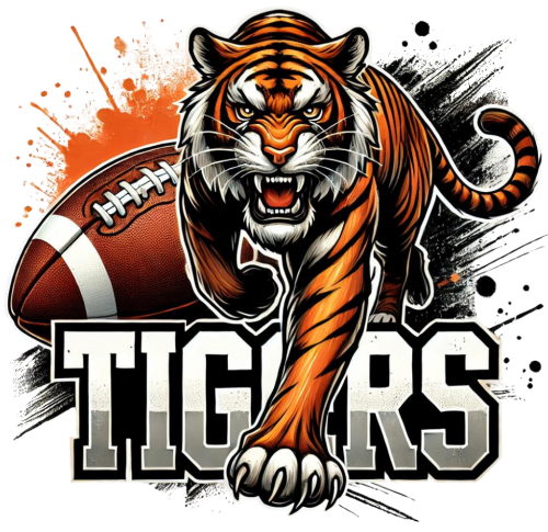 (355-01-A) Tigers Football Iron-On Transfer