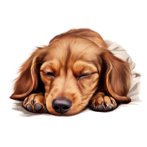 (s356-04-1S)  Dachsund Puppy Sleeping