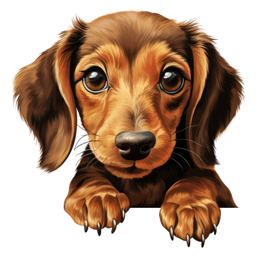 (s356-08-1R) Peeking Dachshund