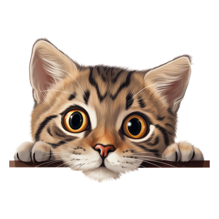 (s356-11-1B) Peeking American Shorthair Cat