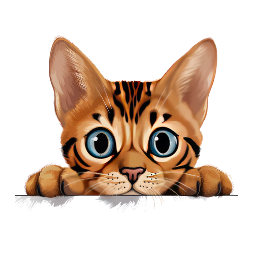 (s356-11-1C) Peeking Bengal Cat