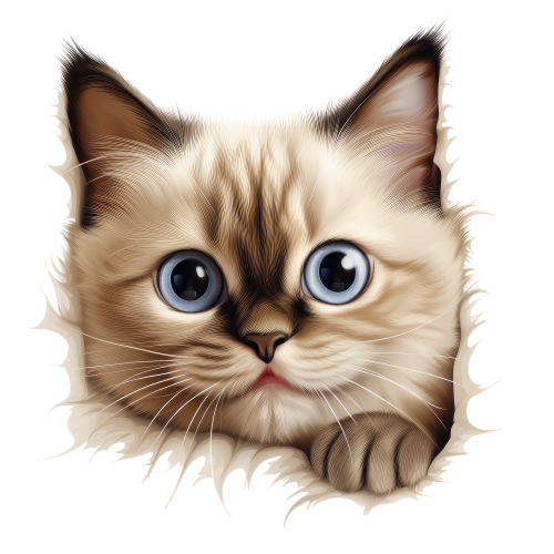 (s356-11-1D) Peeking Birman Cat