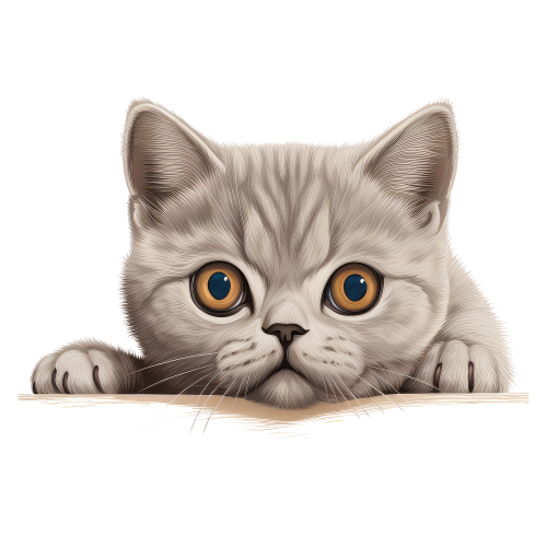 (s356-11-1E) Peeking British Shorthair Cat
