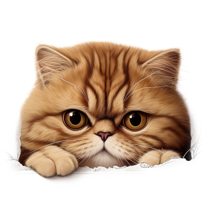 (s356-11-1I) Peeking Exotic Shorthair Cat
