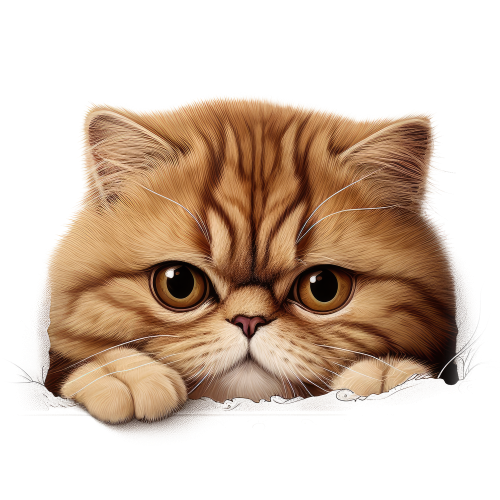 (s356-11-1I) Peeking Exotic Shorthair Cat