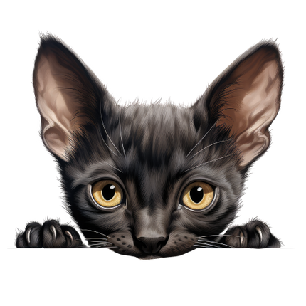 (s356-11-1L) Peeking Oriental Cat