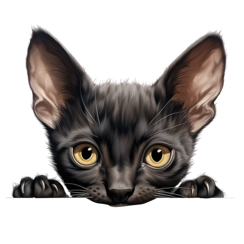 (s356-11-1L) Peeking Oriental Cat