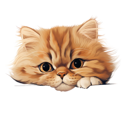 (s356-11-1M) Peeking Persian Cat