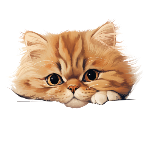 (s356-11-1M) Peeking Persian Cat