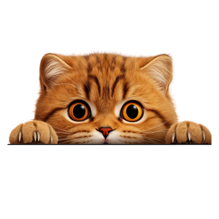 (s356-11-1P) Peeking Scottish Fold Cat