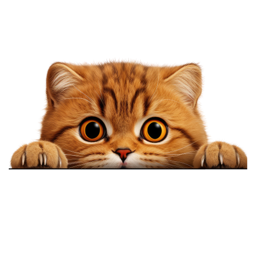 (s356-11-1P) Peeking Scottish Fold Cat