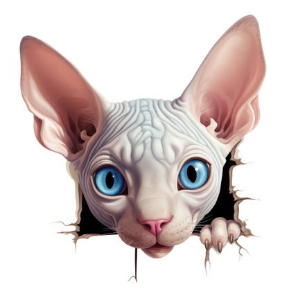 (s356-11-1S) Peeking Spynx Cat