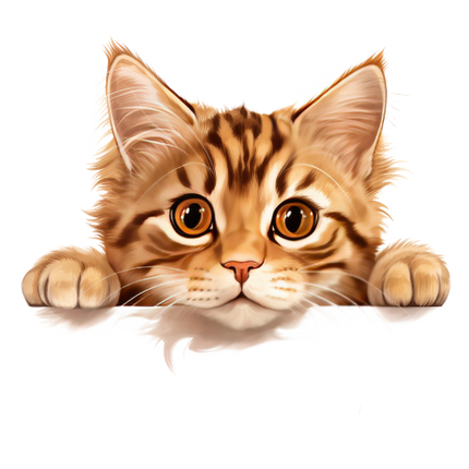 (s356-11-1U) Peeking American Bobtail Cat