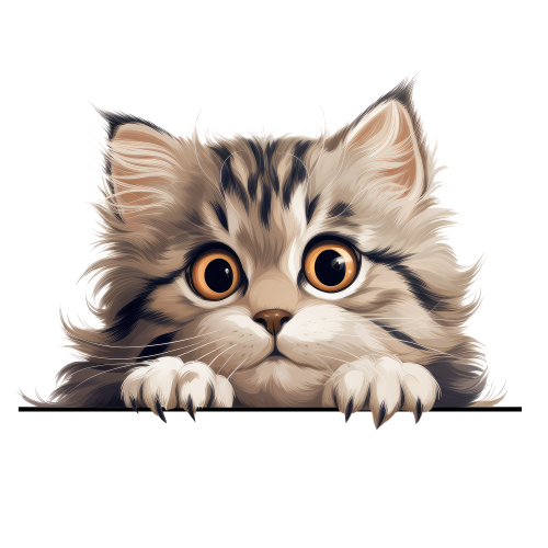 (s356-11-1V) Peeking American Curl Cat