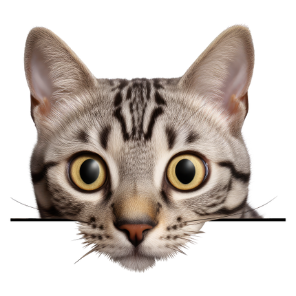 (s356-11-2B) Peeking Egyptian Mau Cat