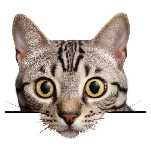 (s356-11-2B) Peeking Egyptian Mau Cat