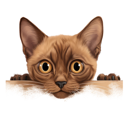 (s356-11-2C) Peeking European Burmese Cat