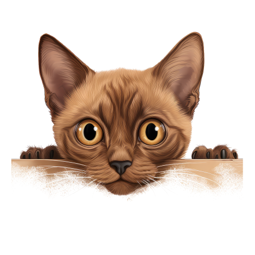 (s356-11-2C) Peeking European Burmese Cat