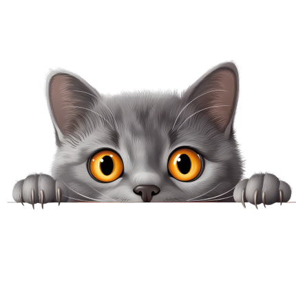 (s356-11-2F) Peeking Korat Cat