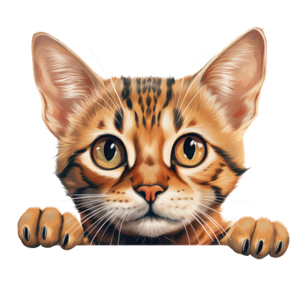 (s356-11-2I) Peeking Ocicat Cat