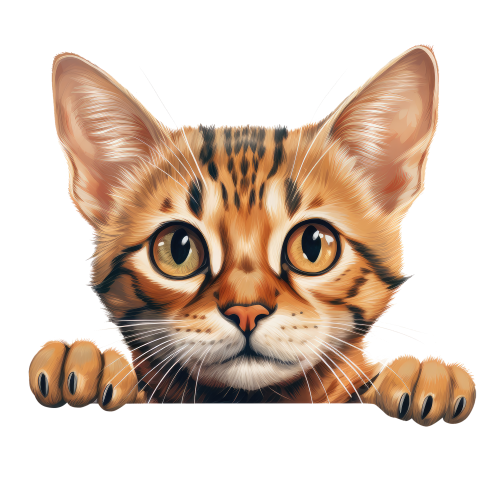 (s356-11-2I) Peeking Ocicat Cat