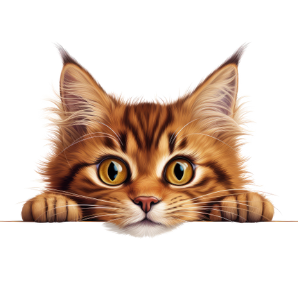 (s356-11-2M) Peeking Somali Cat