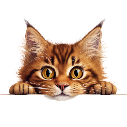 (s356-11-2M) Peeking Somali Cat