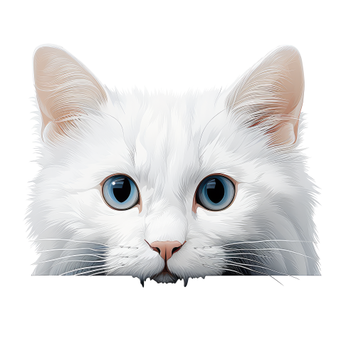 (s356-11-2N) Peeking Turkish Angora Cat