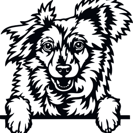 (s356-01-1M) Peeking Dog