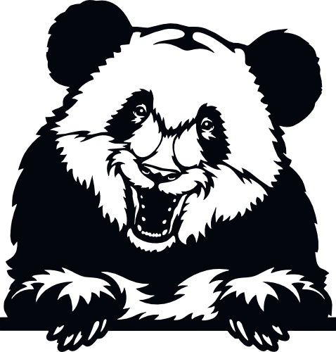 (356-03-1M) Peeking Panda