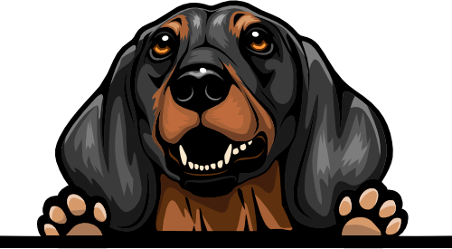 (s356-07-6G) Peeking Dachsund