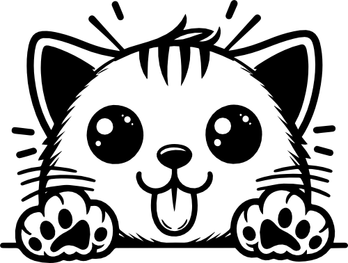 (s356-08-I) Cute Peeking Animals Kitty Cat Kitten