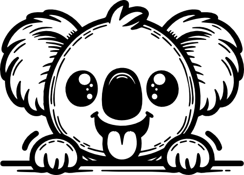 (s356-08-K) Cute Peeking Animals Koala