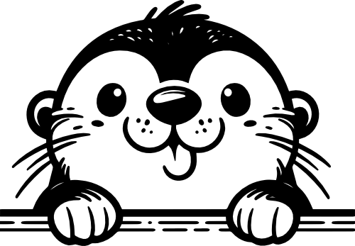 (s356-08-N) Cute Peeking Animals Otter