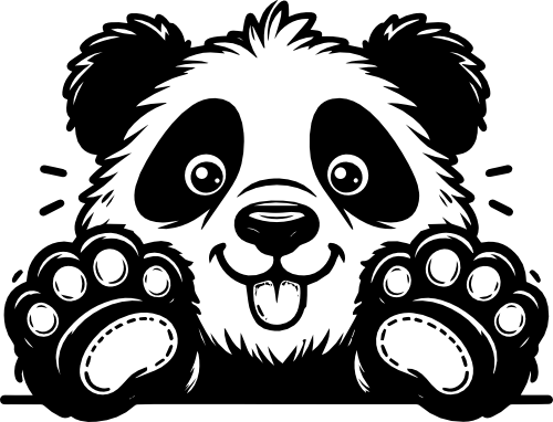 (s356-08-P) Cute Peeking Animals Panda