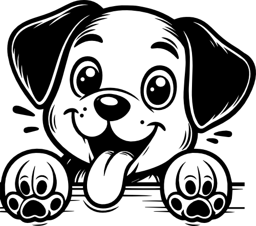 (s356-08-Q) Cute Peeking Animals Puppy Dog