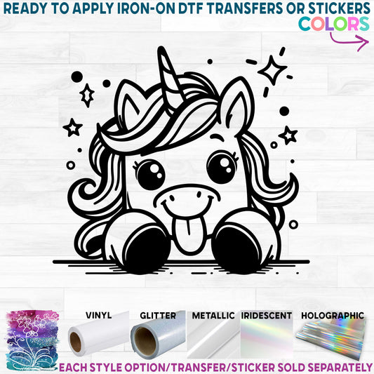 (s356-8-V) Cute Peeking Animals Unicorn