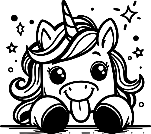 (s356-08-V) Cute Peeking Animals Unicorn