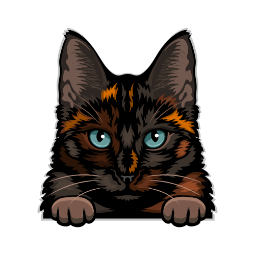 (s356-09-R) Peeking Cat