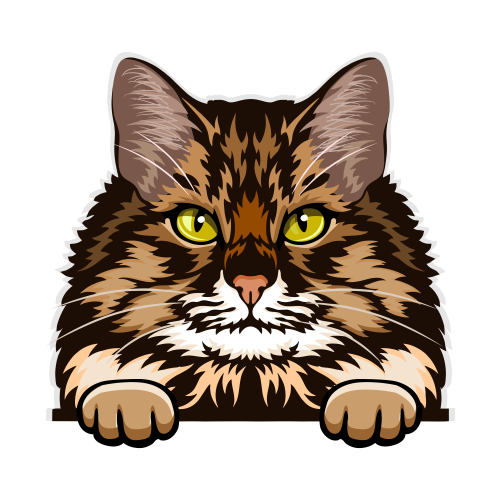 (s356-09-V) Peeking Cat