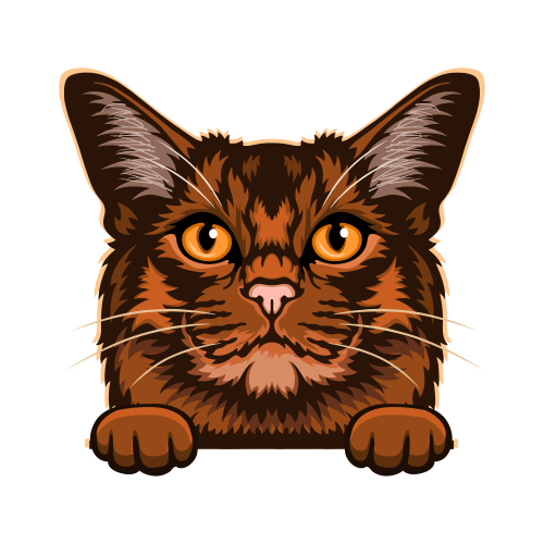 (s356-09-W) Peeking Cat