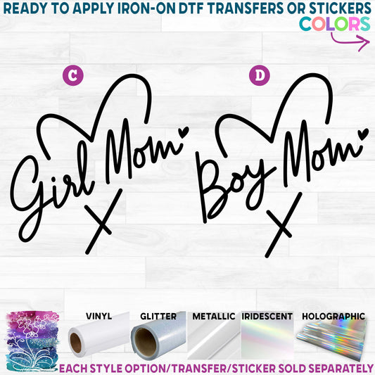 (s357-1) Girl Mom or Boy Mom Heart
