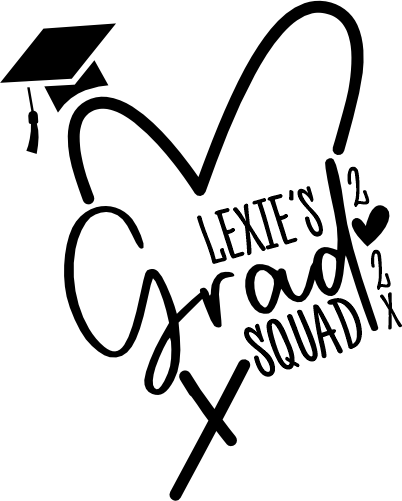 (357-03-1F) (name) Year Grad Squad Iron-On Transfer