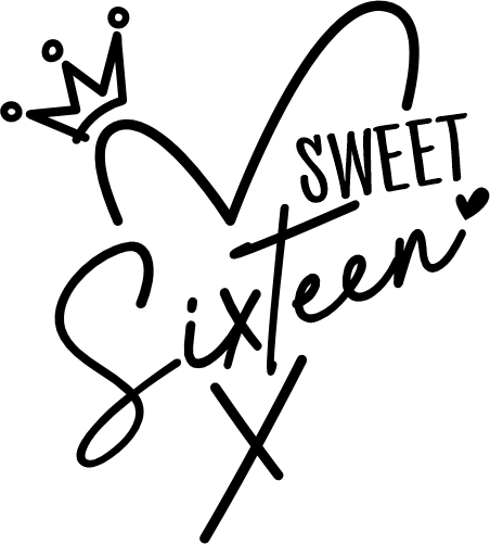 (357-04) Sweet 16 Heart Crown