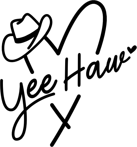 (s357-6) Yee Haw Heart Cowboy Hat