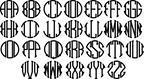 (s035-6) Circle Block Monogram