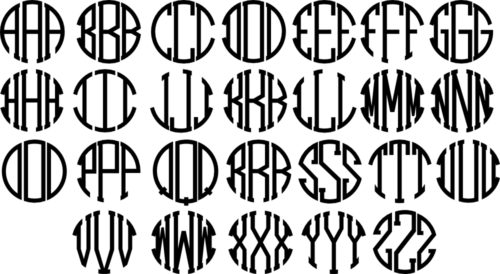 (s035-6) Circle Block Monogram