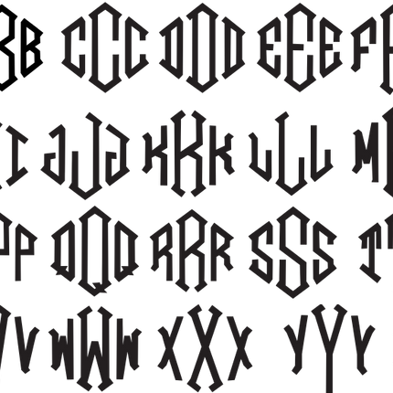 (035-7) Diamond Block 2 Letter Monogram